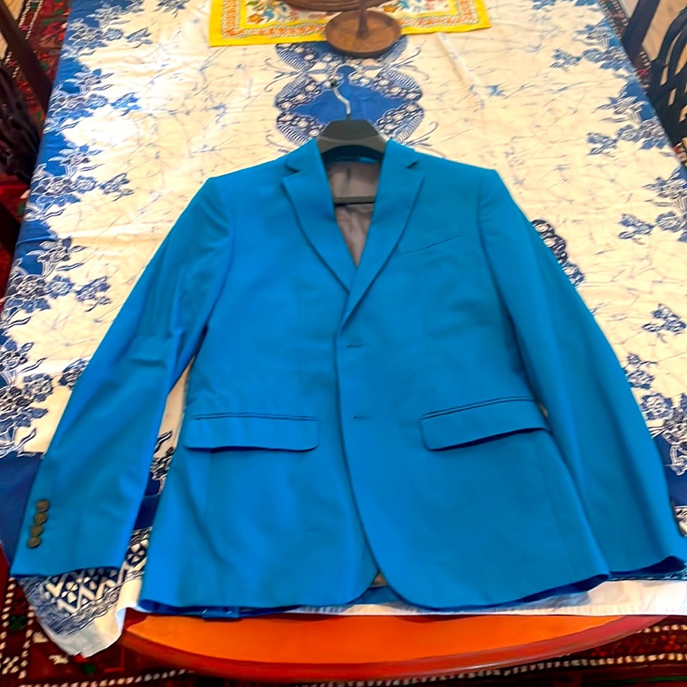 NWOT J. Ferrar Slim Turquoise Blazer